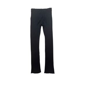 Simon Miller Black Rib-Knit Textured Flare Legging Pants XS